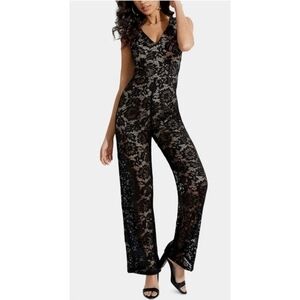 Guess Black Lace Jumpsuit